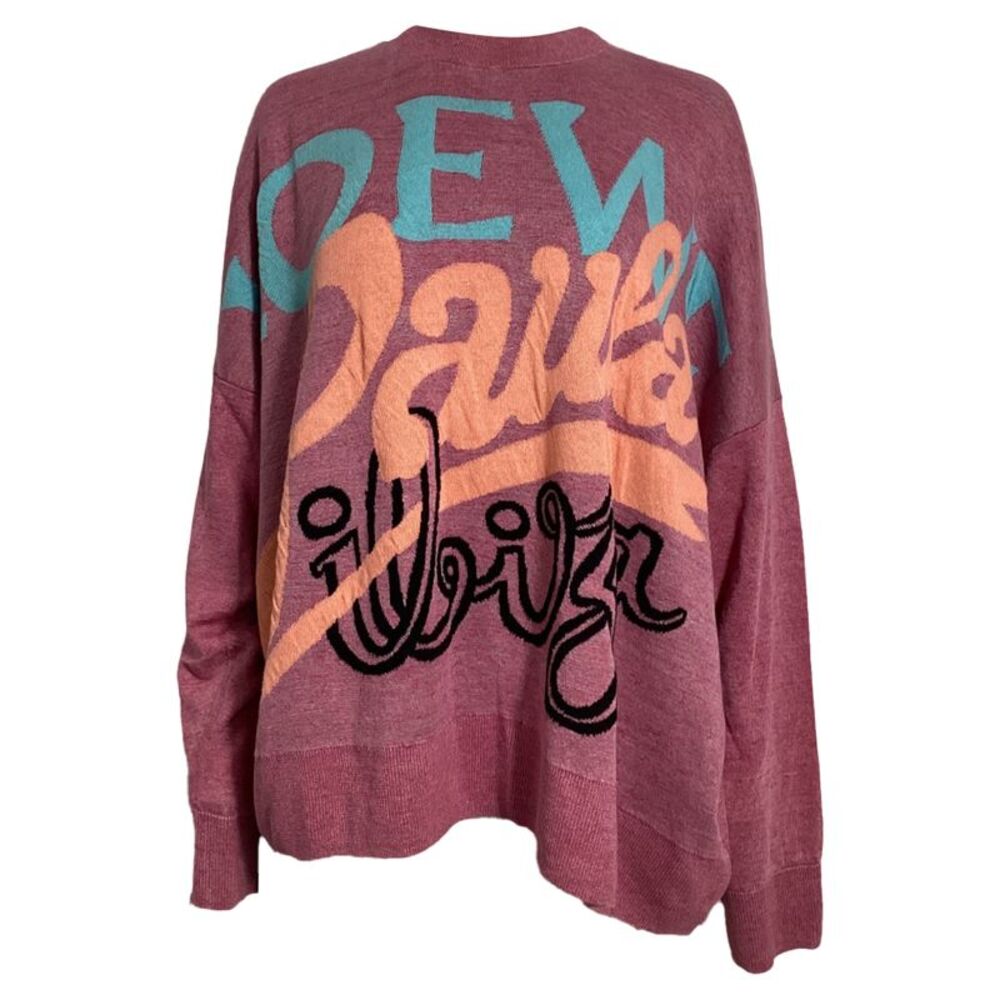 Loewe x Paula's Ibiza Printed Sweater in Pink Linen